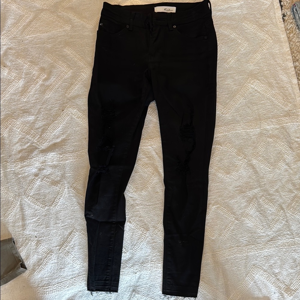Kancan stretchy distressed black jeans